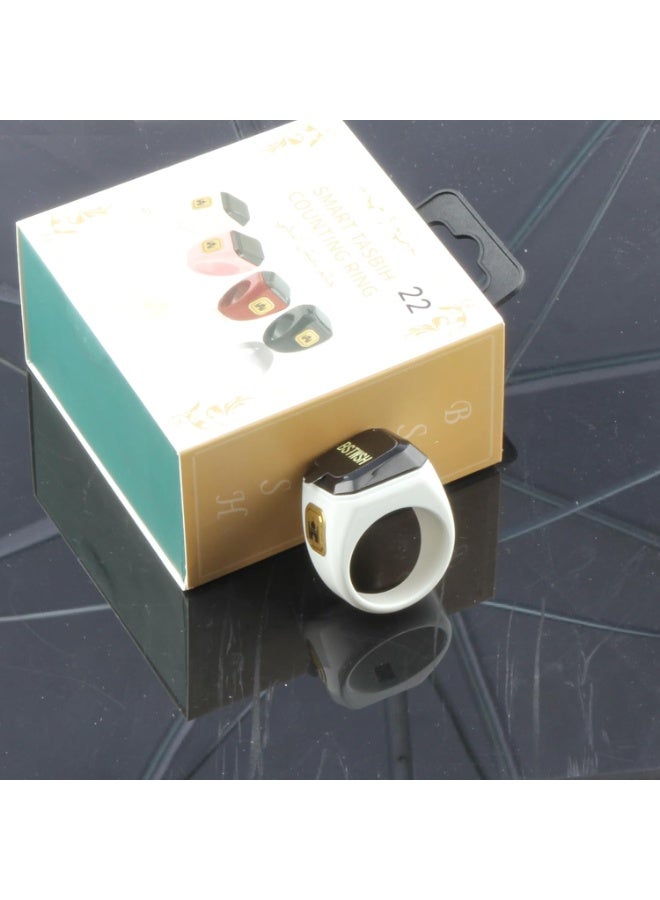 BSTWSH Smart Tasbih Zikr Ring 22mm with OLED Display, Digital Tasbeeh Counter Ring, Muslim Prayer Wearable Device, Dhikr Counting Ring with Vibration Alert, Waterproof Smart Ring, USB Rechargeable Islamic Prayer Counter, Compatible with Smartphone App, Daily Zikr and Prayer Reminder Ring - Image 3